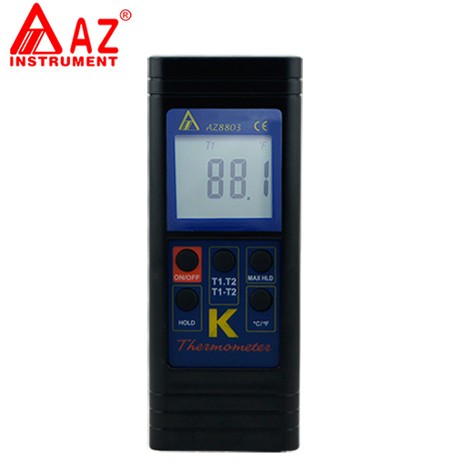 臺灣衡欣 AZ8803雙通道K型熱電偶溫度計溫差顯示溫度計工業溫度計