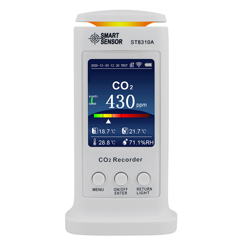 ?，擲T8310A二氧化碳記錄儀家用空氣環境檢測儀實時監控wifi連接
