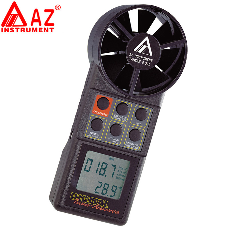 臺灣衡欣 AZ8906手持數字風速儀風速計 數顯風速風溫測量風儀表